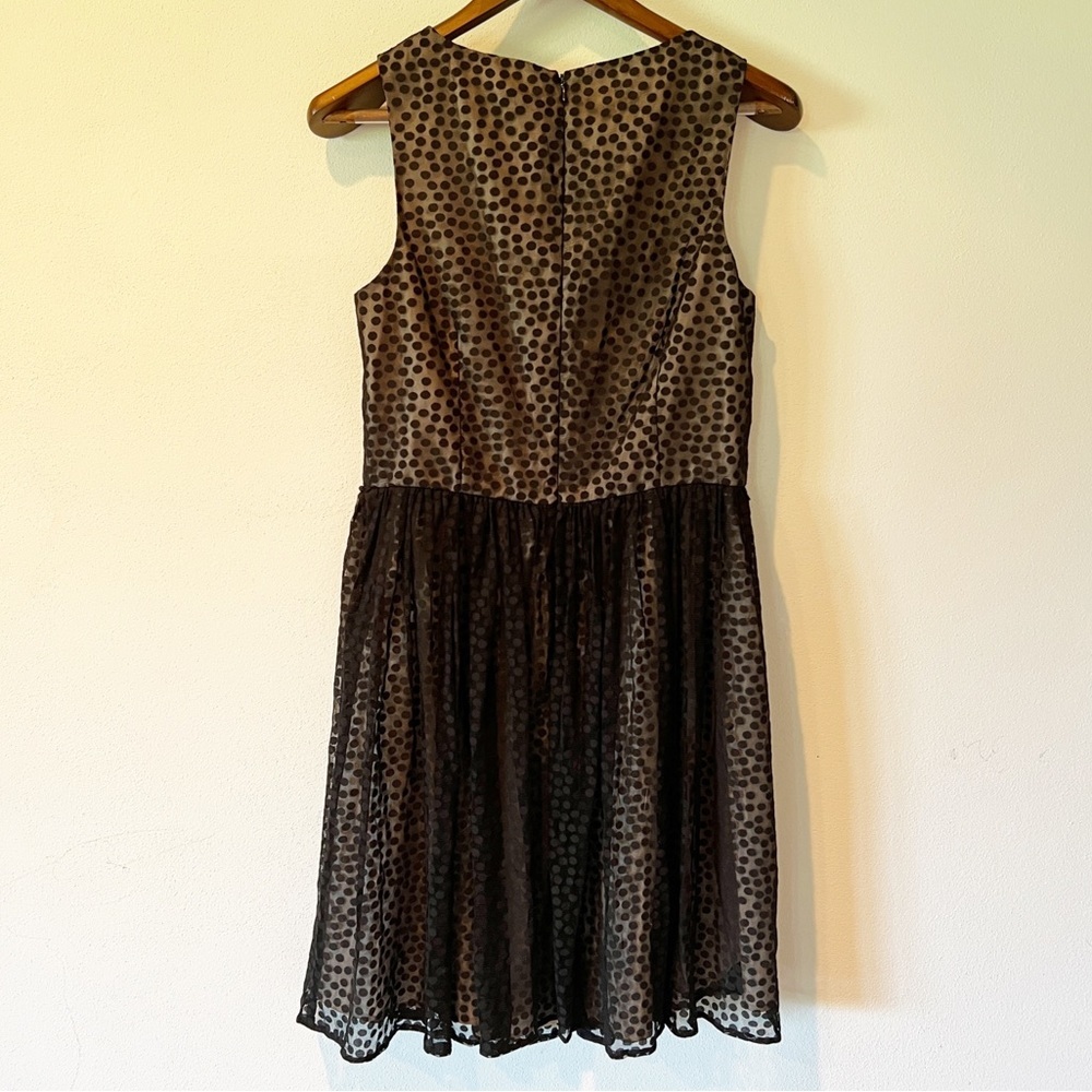 Jessica Howard Black and Beige Polka Dot Sleeveless Lined Dress - Picture 10 of 11